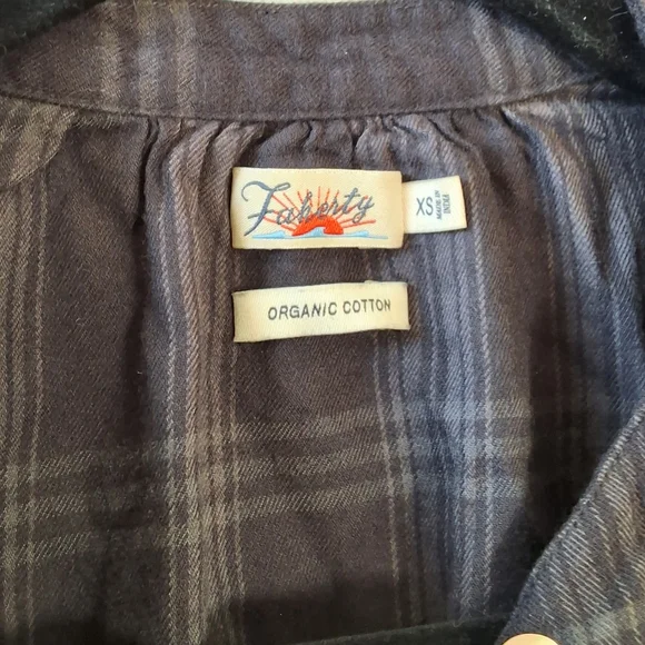 Faherty Womens‎ Black Plaid Long Sleeve Harper Blouse Button Up Shirt Top XS - Picture 6 of 13
